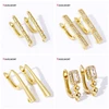 1/2Pairs 18K Gold Plated Brass Long Earring Fixtures,Inlaid Zircon Earwires Fastener For Jewelry Making,Accessories For Earrings