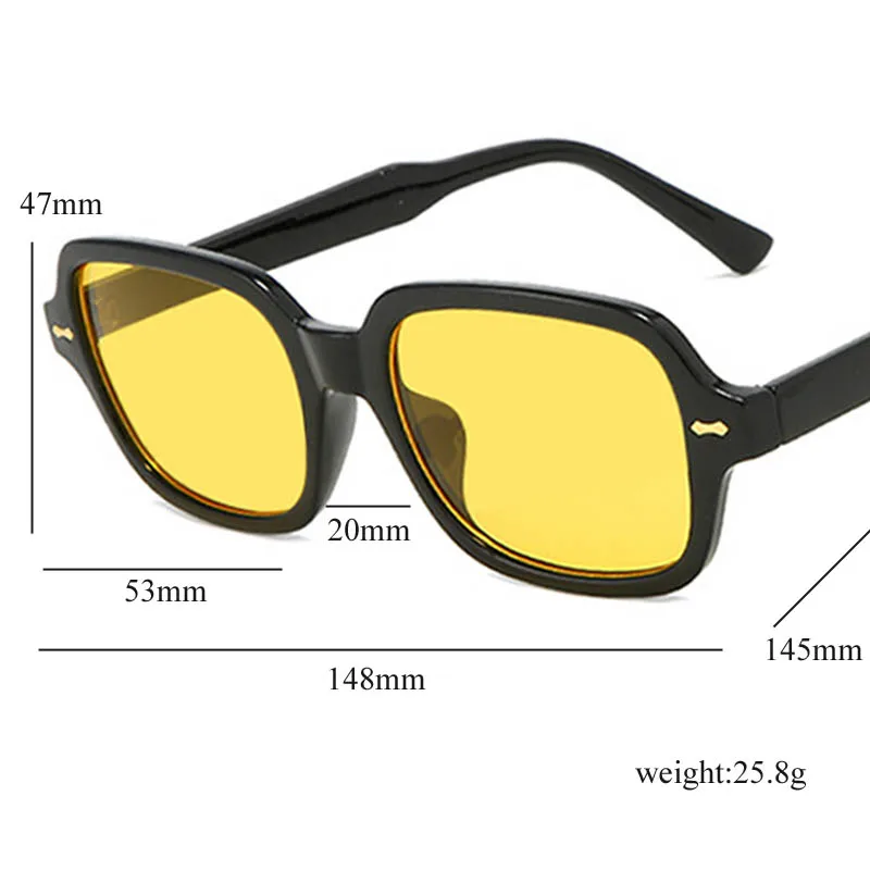 DYTYMJ lunettes de soleil carrées de haute qualité pour femmes, marque de luxe, grand cadre, lunettes de soleil Vintage jaunes Hip Hop pour femmes, 2022