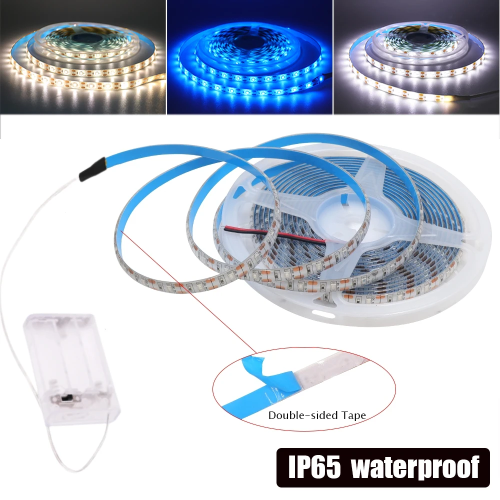 3AA Battery 5V USB LED Strip 2835 White Warm/Blue TV Background Lighting 50CM 1M 2M 3M 5M Flexible Ribbon Night light