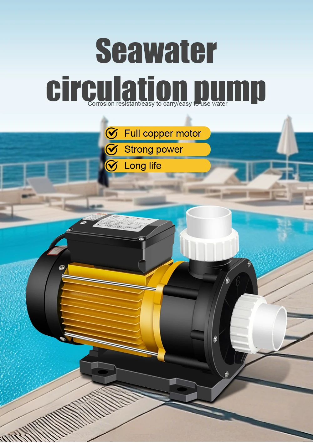 Meerwasserpumpe Meeresfrüchte Pool Rohpool 220V Aquakultur Wasserpumpe Fischteichpumpe Korrosionsbeständige externe Umwälzpumpen
