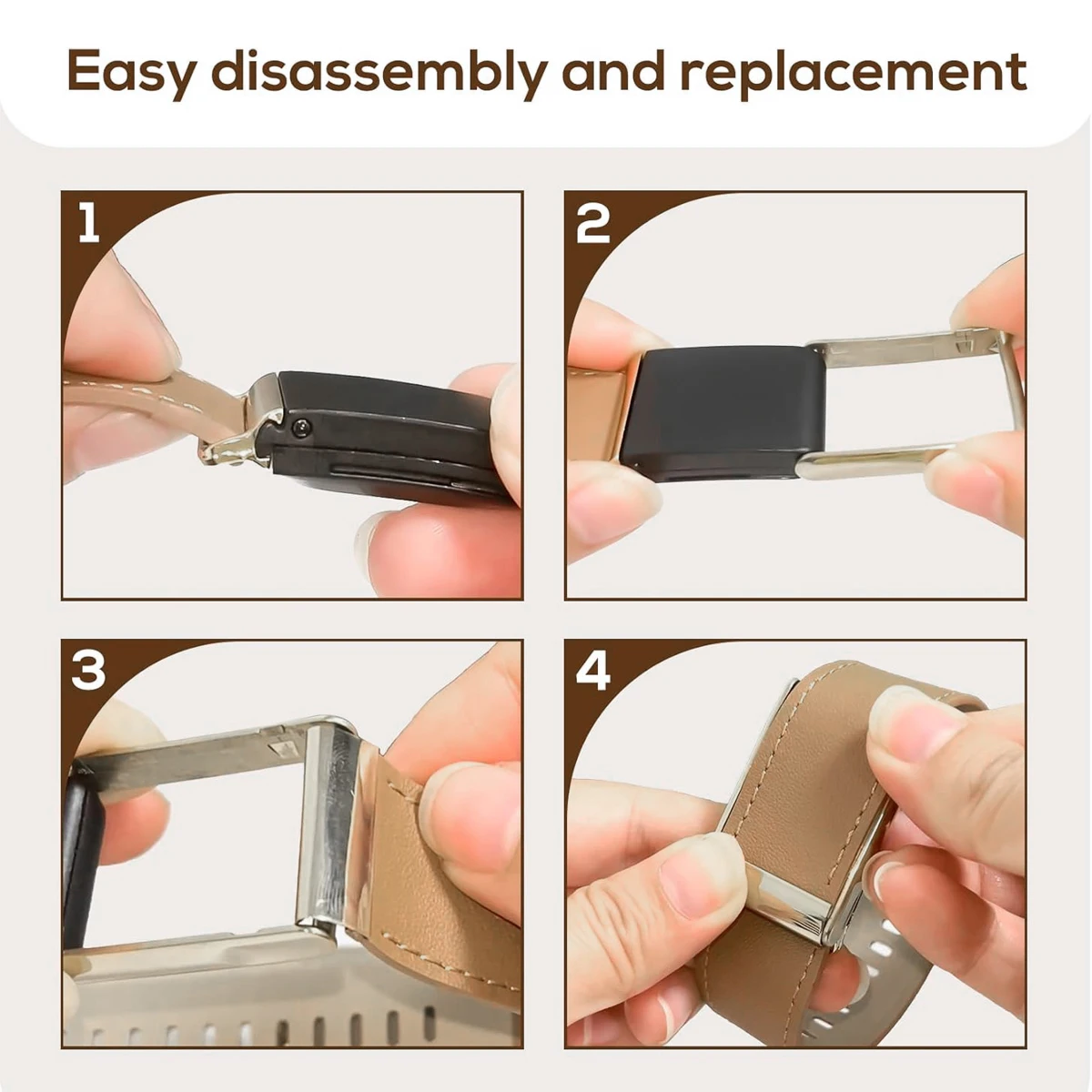 Luxury Leather Tapered Band - Premium Adjustable Strap Replacement
