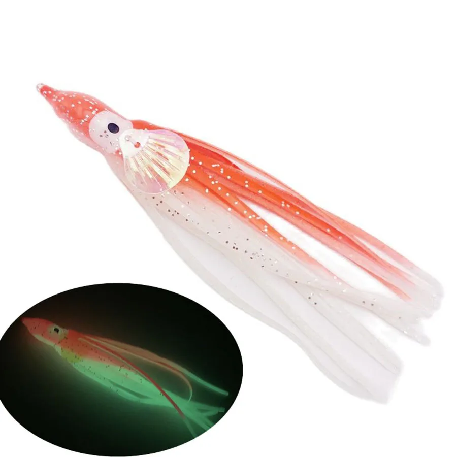 12cm Squid Swimbait Fishing Lures Skirt Octopus Jig Head Bait Soft