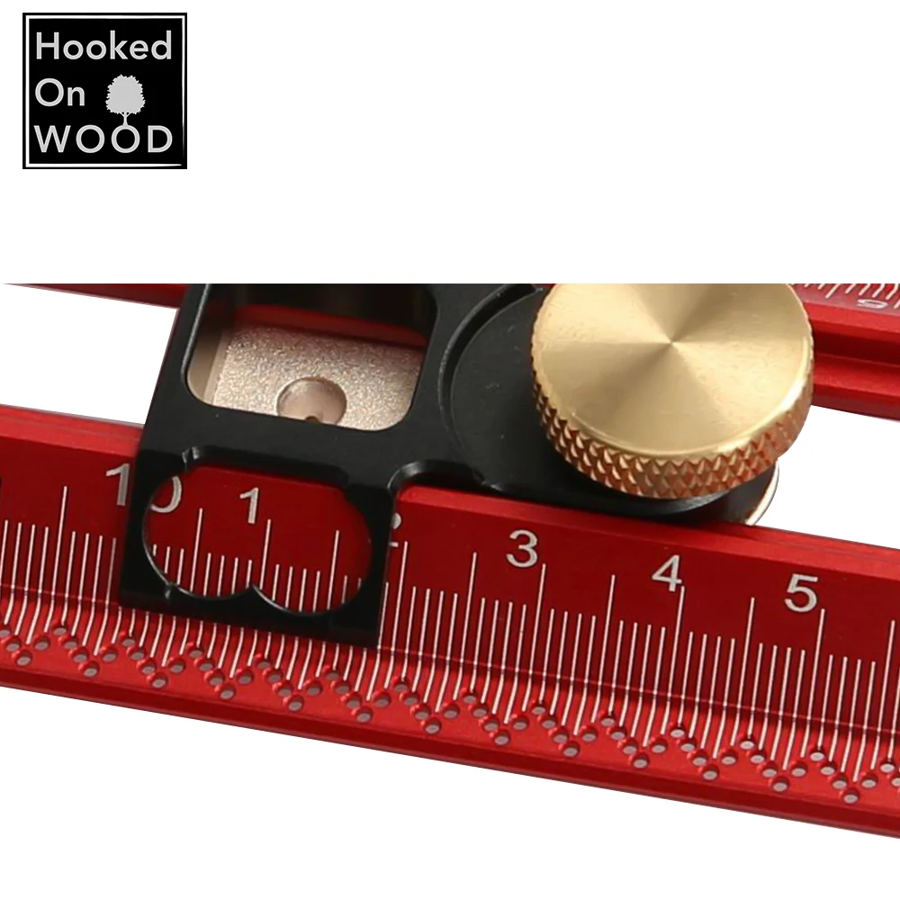 Aluminum Alloy Woodworking T Square Ruler Scriber for Hole Marking
