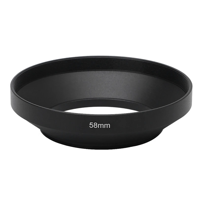 Durable Metal Wide Angle Lens Hood for DSLR Camera Protection