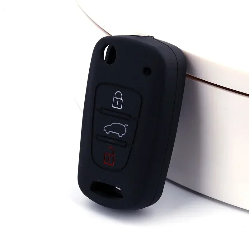 Key Case Key Case Cover Car Key Shell Flip Key Fob Shell Silicone Flip Car Key Cover Case For Kia RIO K2 K3 K5 Ceed Cerato Sportage For Hyundai Verna I20