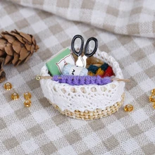 

1:12 Miniature Wool Knitting Tool Doll Pretend Toy Mini Dollhouse accessories For doll Families Collectible Gift