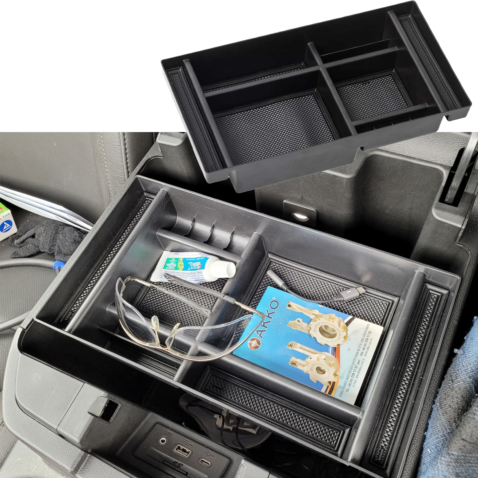 

Center Console Organizer For 2020-2023 Silverado/Sierra 2500/3500HD/2019-2023 Chevy Silverado 1500 / GMC Sierra 1500 Accessories