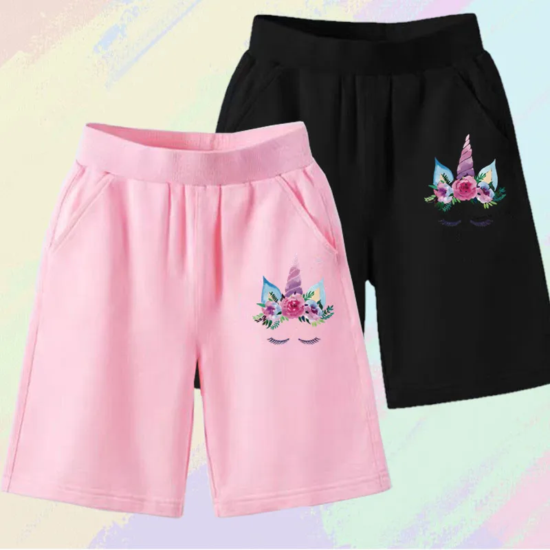 Girls Cat Ear Print Summer Shorts 3