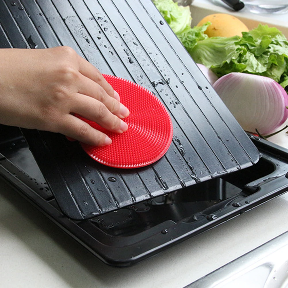 Defrosting Tray for Frozen Meat and Food Aluminum Thawing Plate with Drip Pan