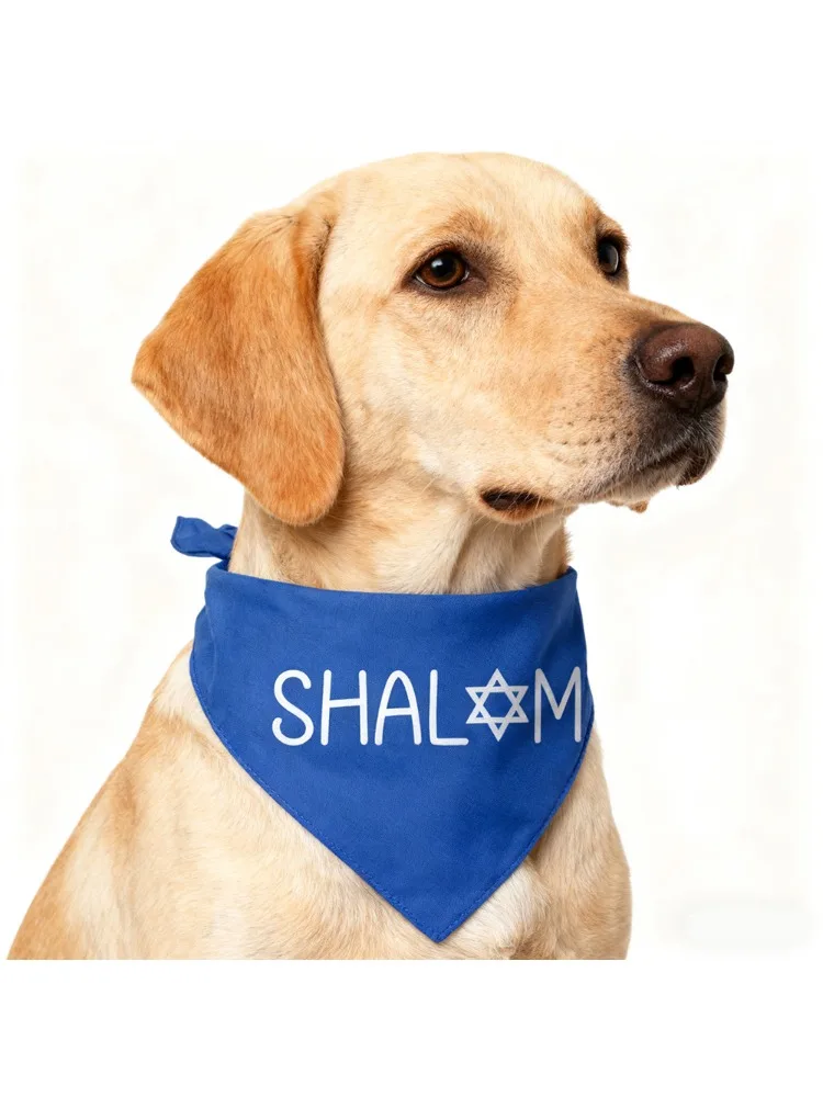 Shabbat Shalom Jüdische Feiertagsfeier Dreieck Hund Bandana Davidstern Happy Chanukka Chanukka Pessach Neujahrsgeschenk – Detail 1