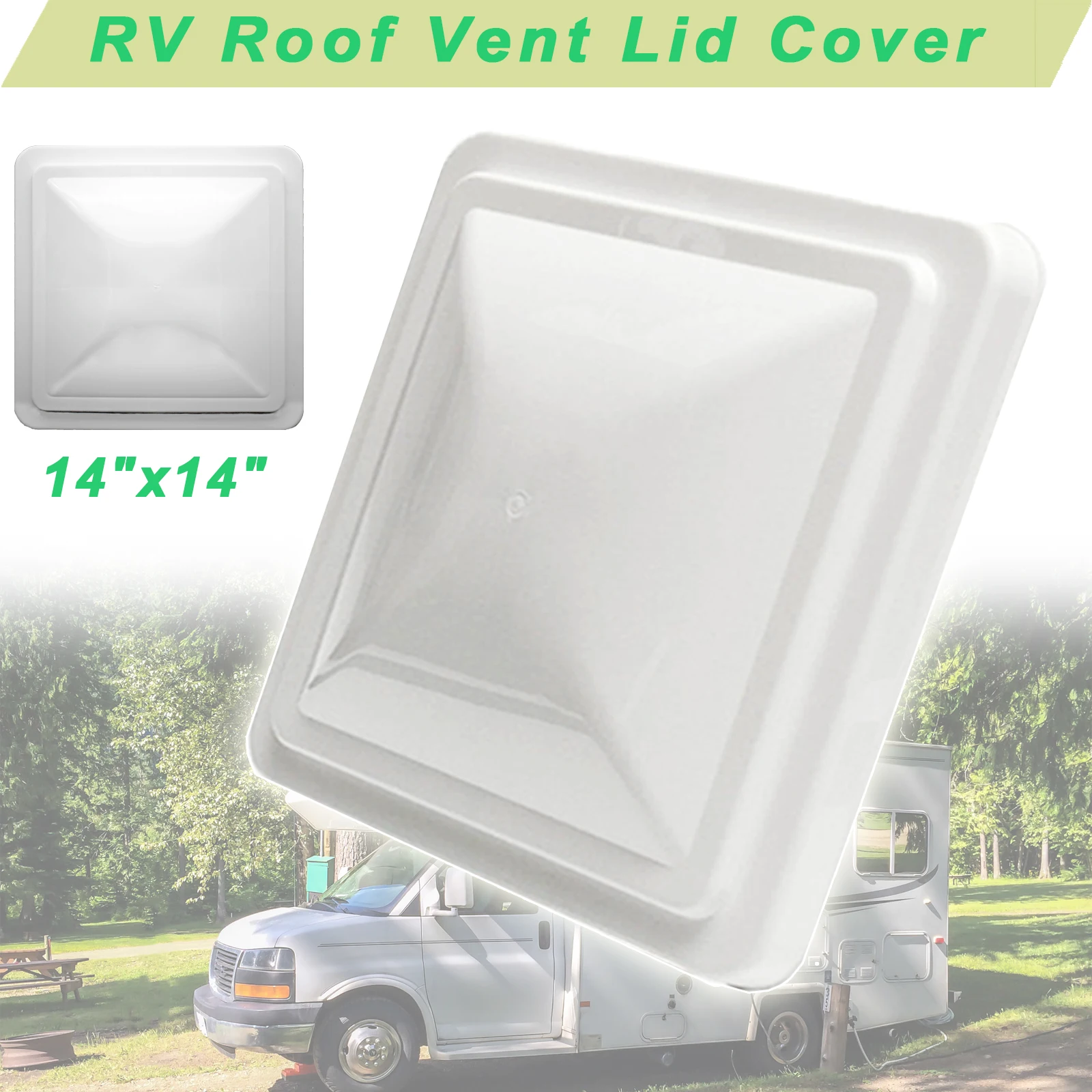 14"x14" Universal Replacement RV Roof Vent Cover White Vent Lid for