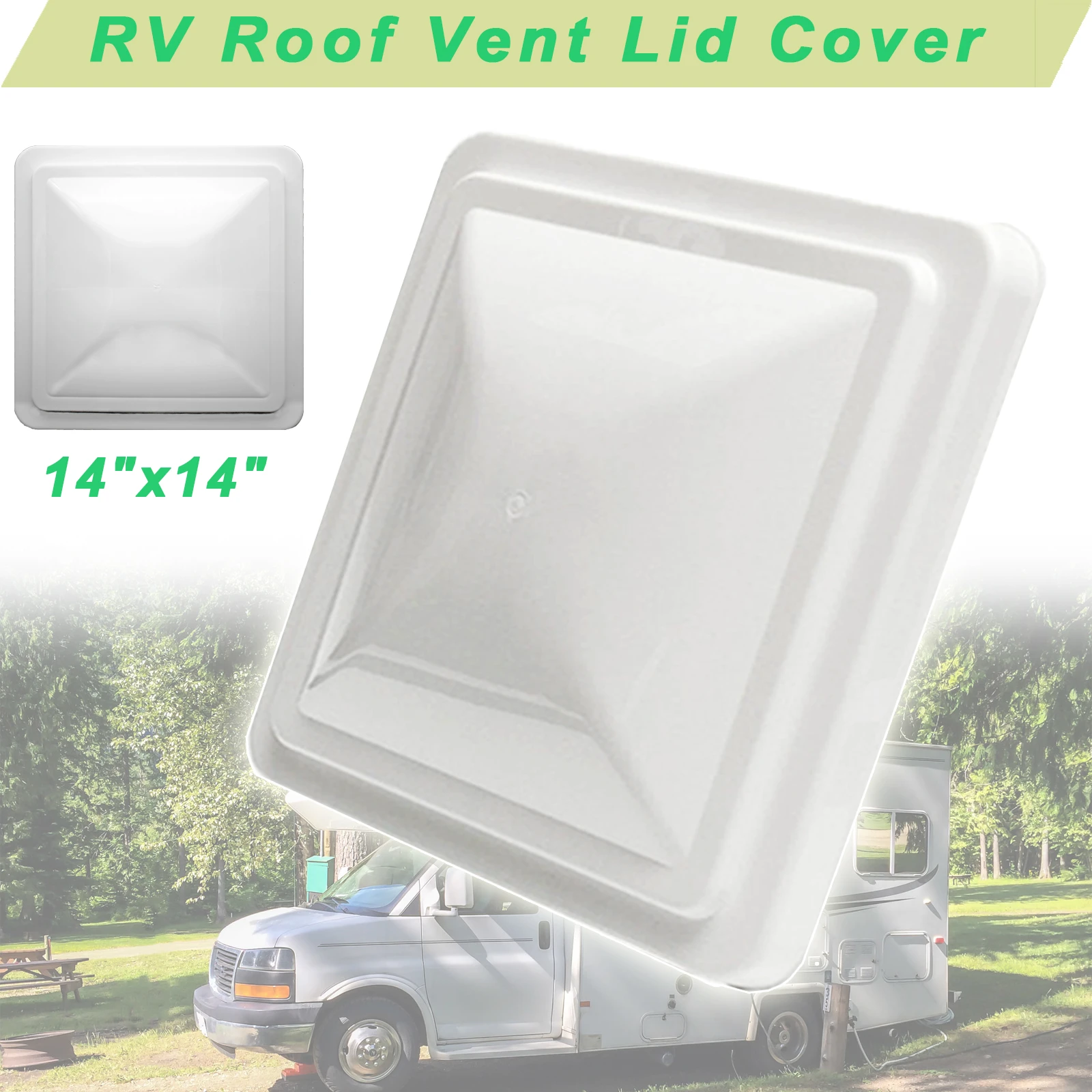 14"x14" Universal Replacement RV Roof Vent Cover White Vent Lid for