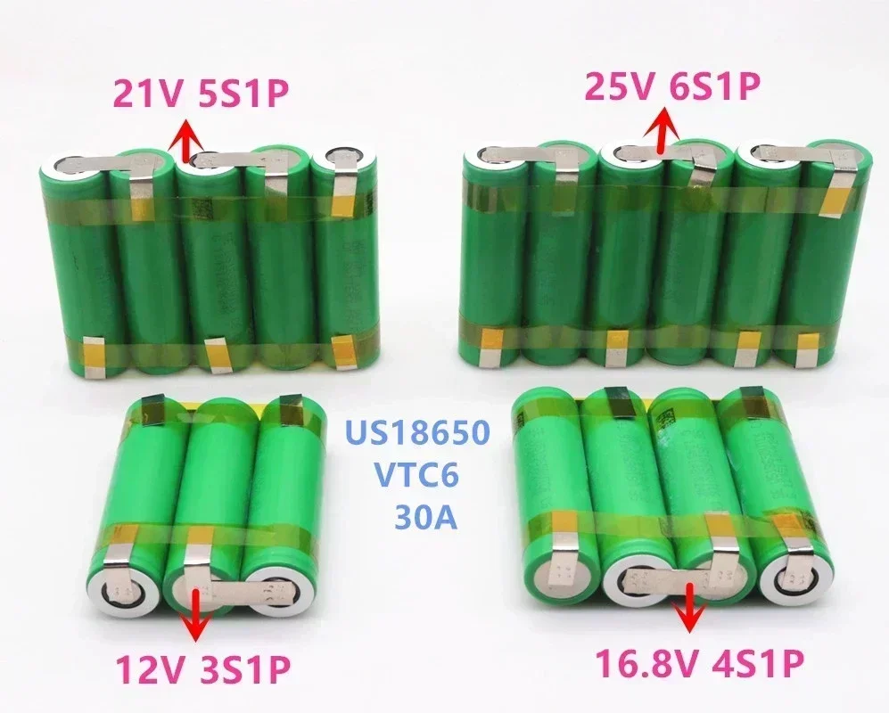 

12V 18650 VTC6 battery 3000mAh 30amps for 12.6v screwdriver battery weld soldering strip 3S1P 12.6v battery pack (customize)