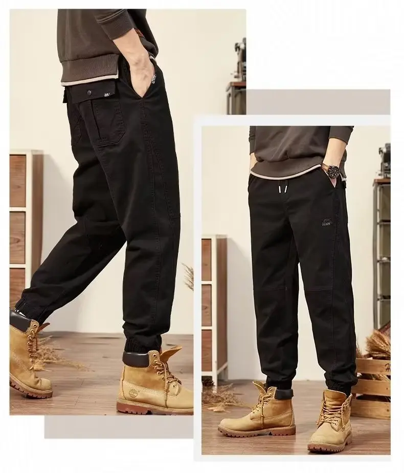 Men in overalls casual pants men in baggy plus-size trendy pants