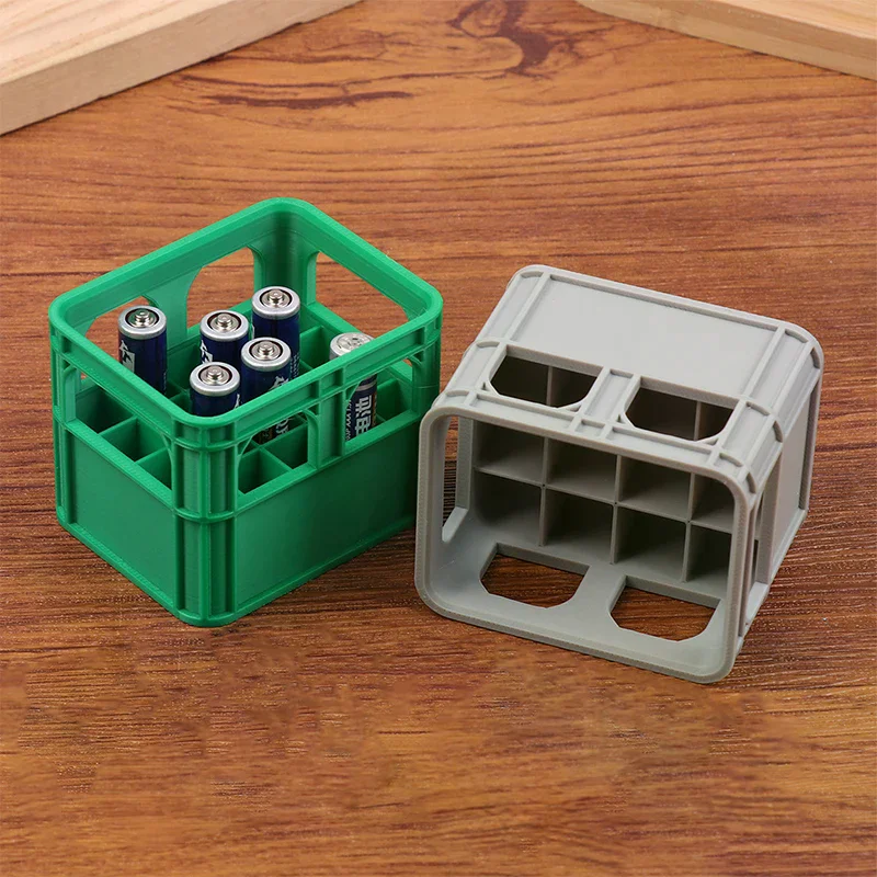 3D Printed Battery Storage Box DIY Beer Crate No. 5 AA No. 7 AAA Battery Stackable Storage Basket