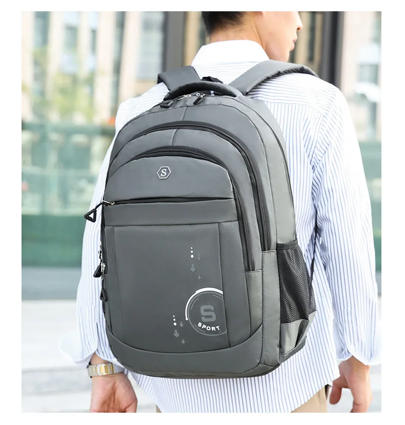 Neuer trendiger Rucksack für Studenten, Reiserucksack, koreanischer Stil, Unisex, Business-Casual-Laptoptasche, verdickte doppelte Umhängetaschen – Detail 18