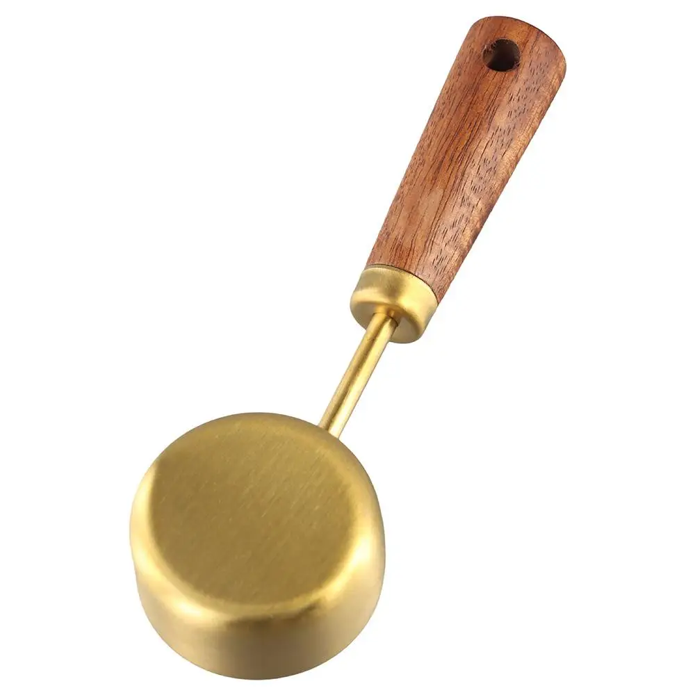 Kitchen Measuring Spoons 10ml Wooden Handle Stainless Steel Measuring Spoon Set