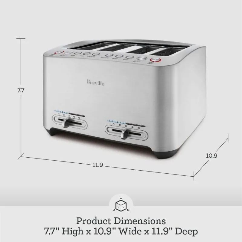 4-Slice BTA840XL Die-Cast Smart Toaster, Brushed Aluminum 6