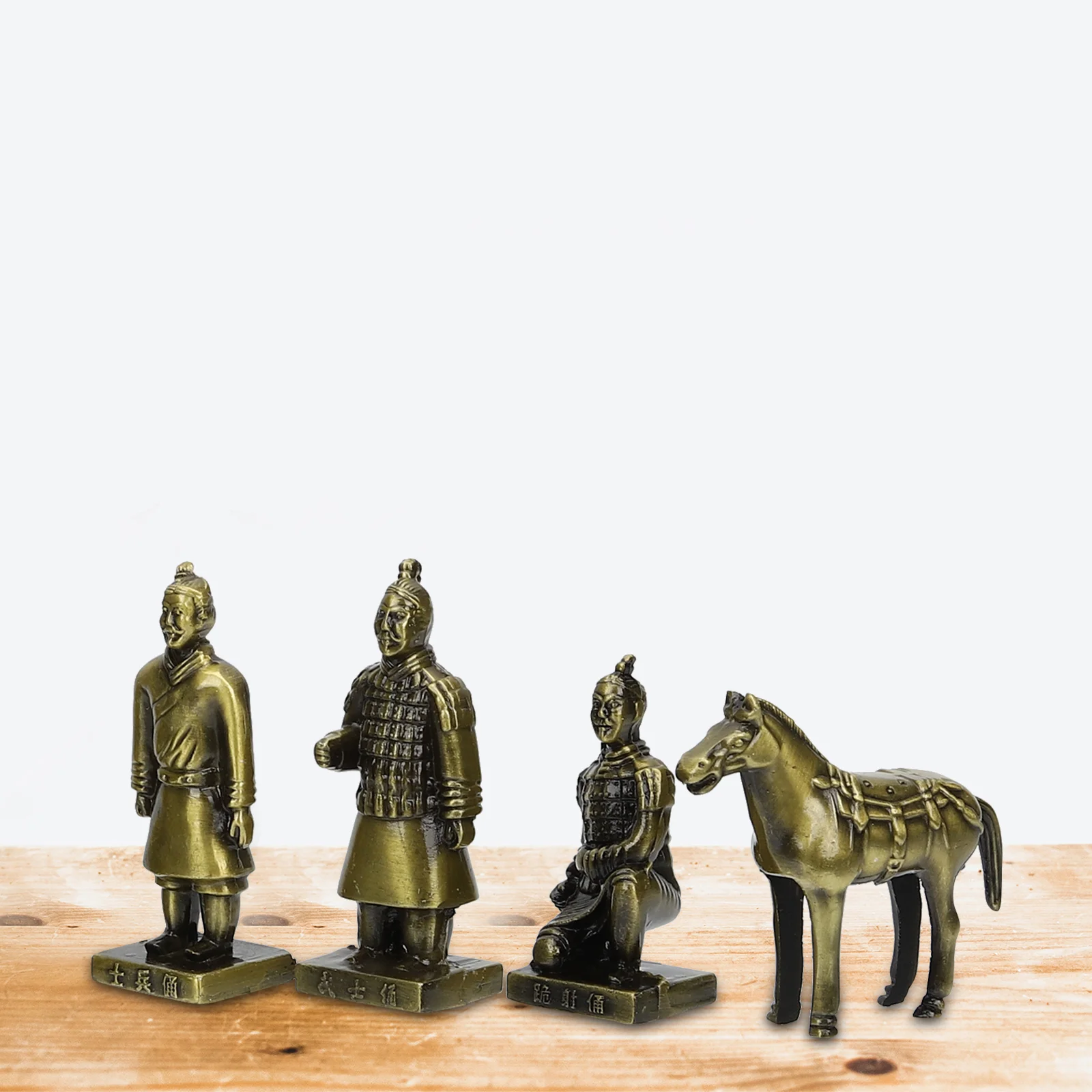 

Terracotta Warriors Statues Alloy Vintage Ornament Tabletop Decor Metal Craft Small Desktop Adornment Travel