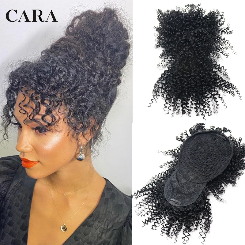 

Афро кудрявые челки, пучки для волос, хвост на шнурке, накладные заколки для волос с натуральными черными волосами