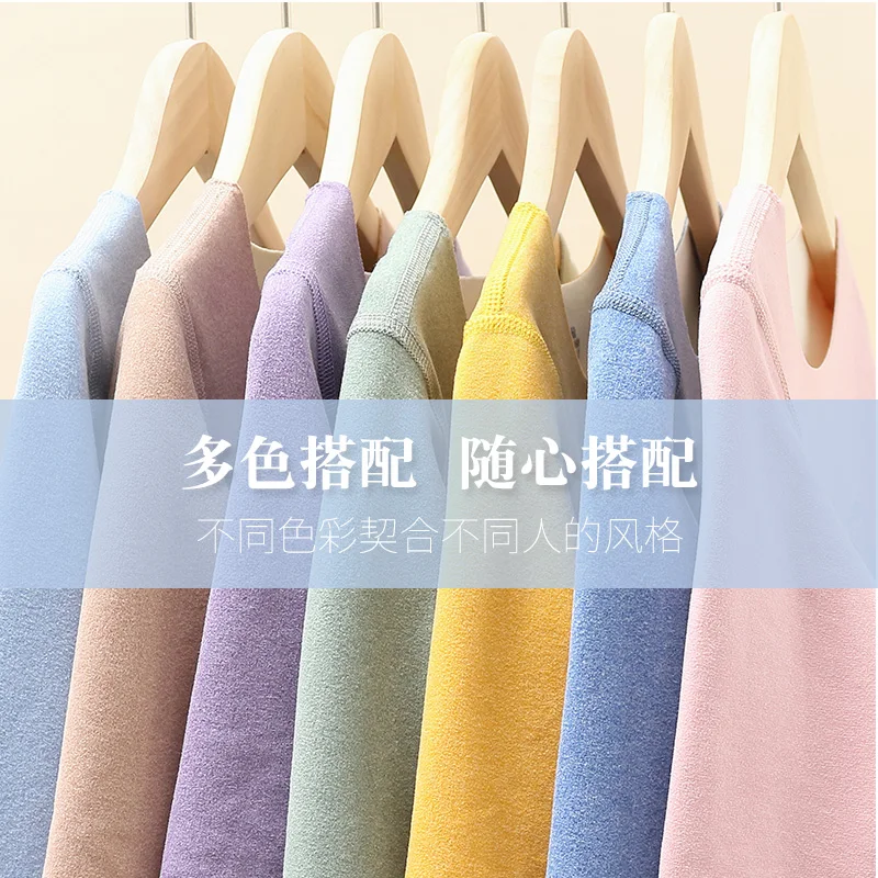 Children's mid-neck thermal underwear set boys and girls pajamas double-sided seamless autumn trousers homewear