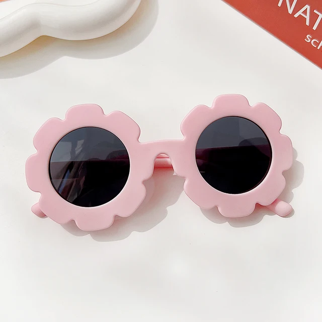 New Kids Sunglasses Children Round Flower Sunglasses Girls Boys Baby Sport Shades Glasses UV400 Outdoor Sun Protection Eyewear c2597-48