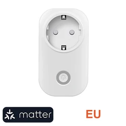 Smart Power Monitor Plug Extension with Matter Compatibility, 16A, 220V (EU Plug)