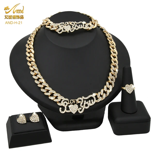 Trendy Gold Color Jewelry Set For Women 