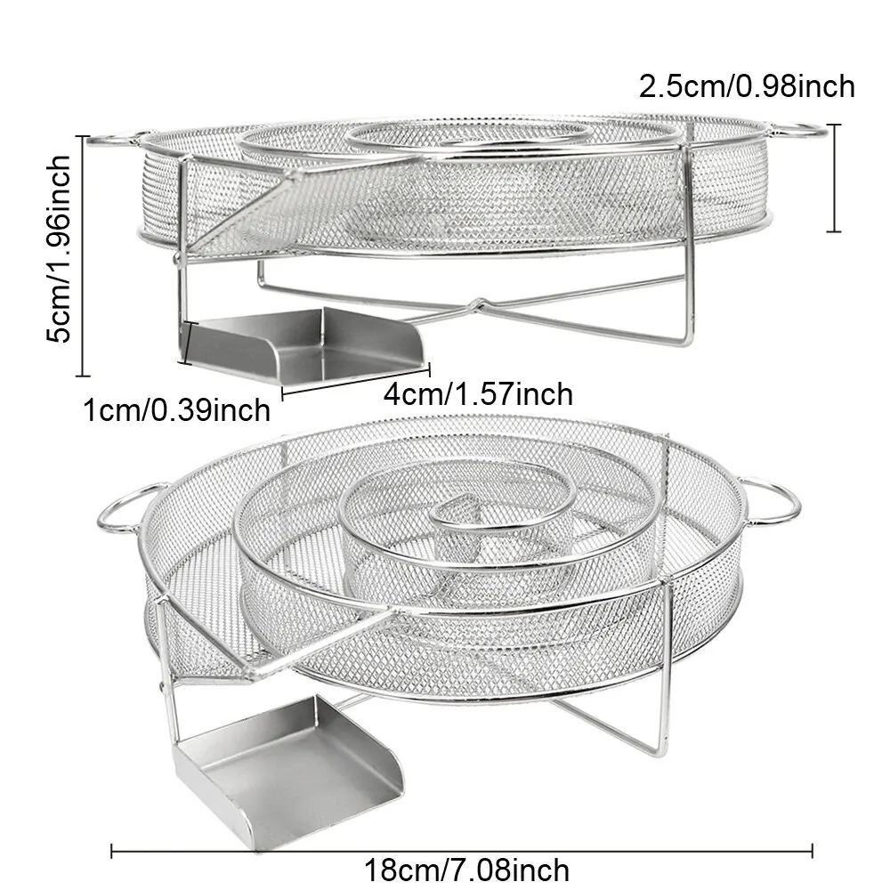 Barbecue Grill Mini BBQ Salmon Bacon Fish Home Smoker Generator Wood Chip Steel Barbecue Oven Plate Roasting Cooker Meat Tools