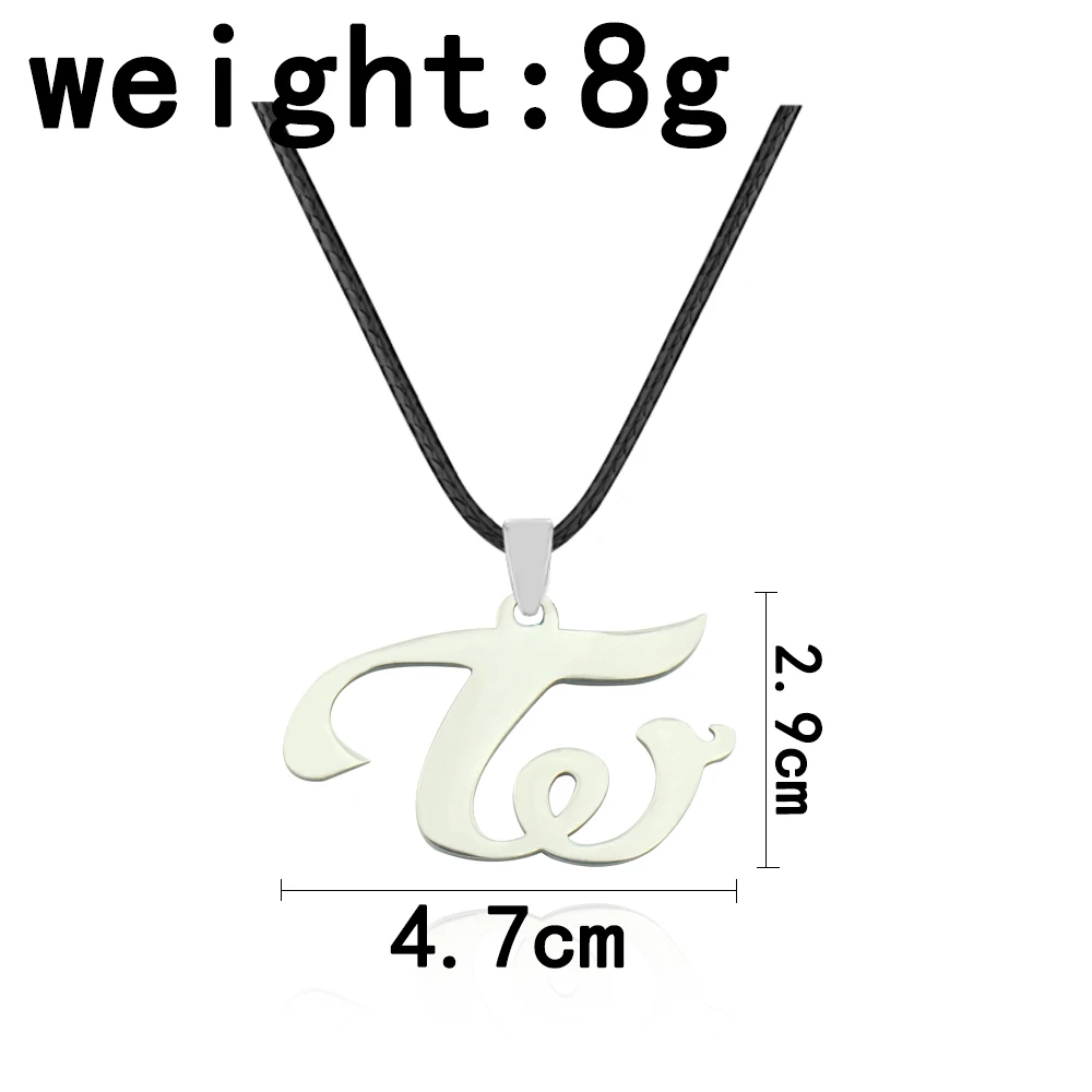 Free Shipping Kpop Group Twice W Logo Necklace Titanium