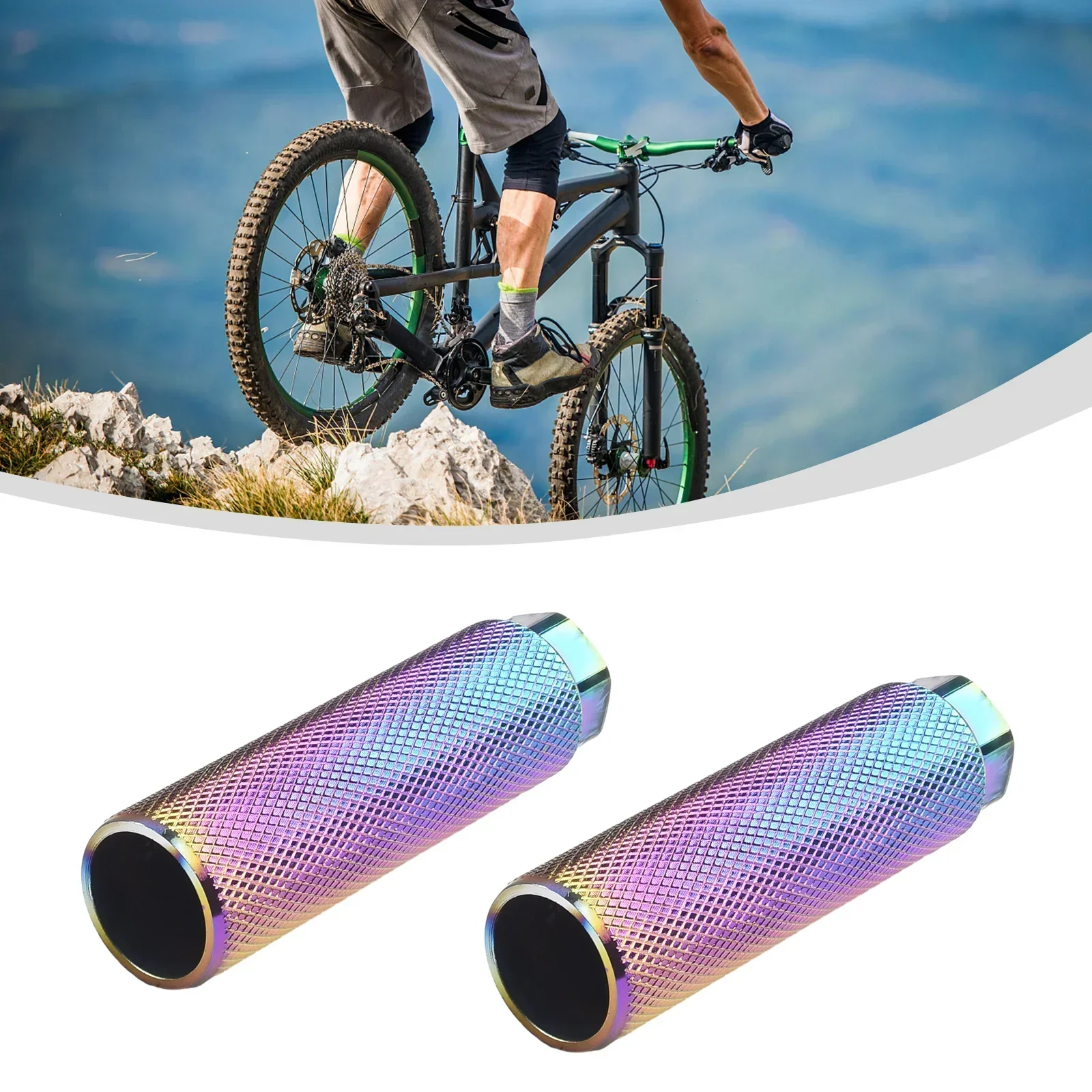 Bike Pegs Blue BMX Anti-Skid Aluminum Alloy, Fits 3/8" Axles