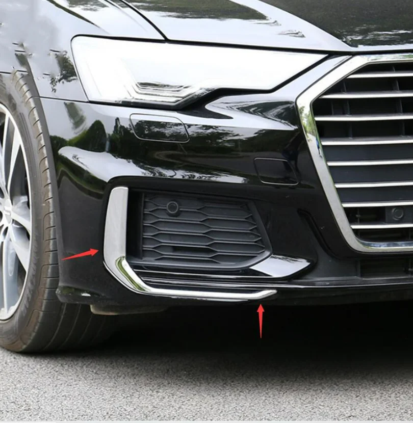 

Аксессуары для Audi A6 C8 2019-2022, передние противотуманные фары, лампы, лента для век и бровей, декоративная крышка, хромированный АБС-пластик