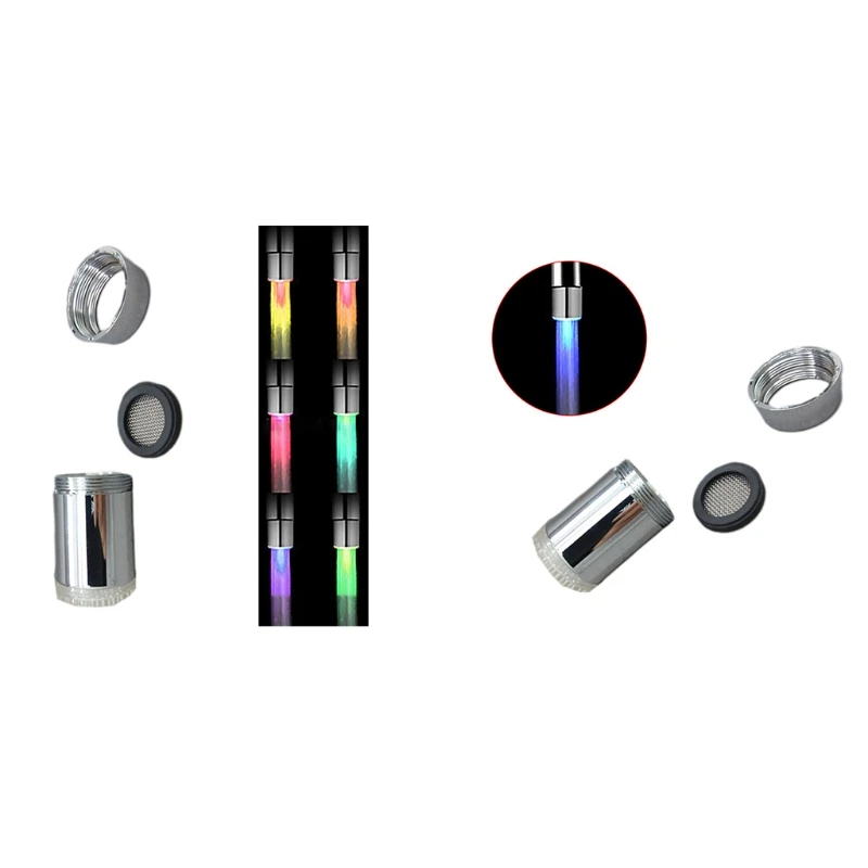 

3 Color Led Light Temperature Water Faucet Color Changing Faucet Tap