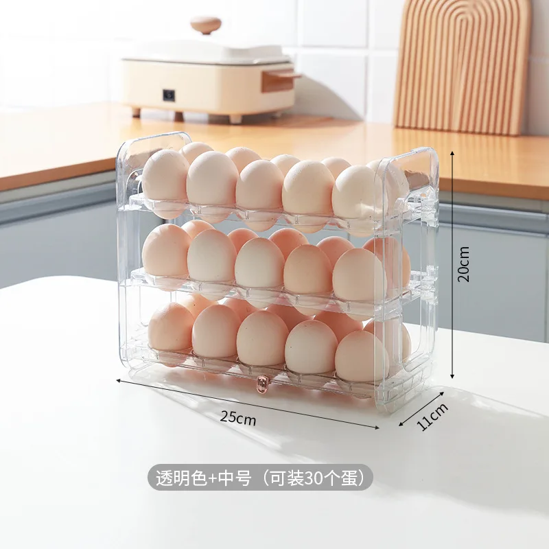 3 Layer 30 Kitchen Egg Storage Box Holder Refrigerator Plastic Egg Tray  Transport Box Organizer for Fridge Container Portable - AliExpress