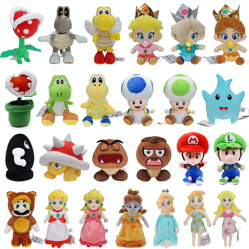 Gioco Mario Bros Peluche Bambola Anime Cute Princess Peach Koopa Troopa Piranha Piante Boo Kamek Goobad Waluigi Peluche Regalo
