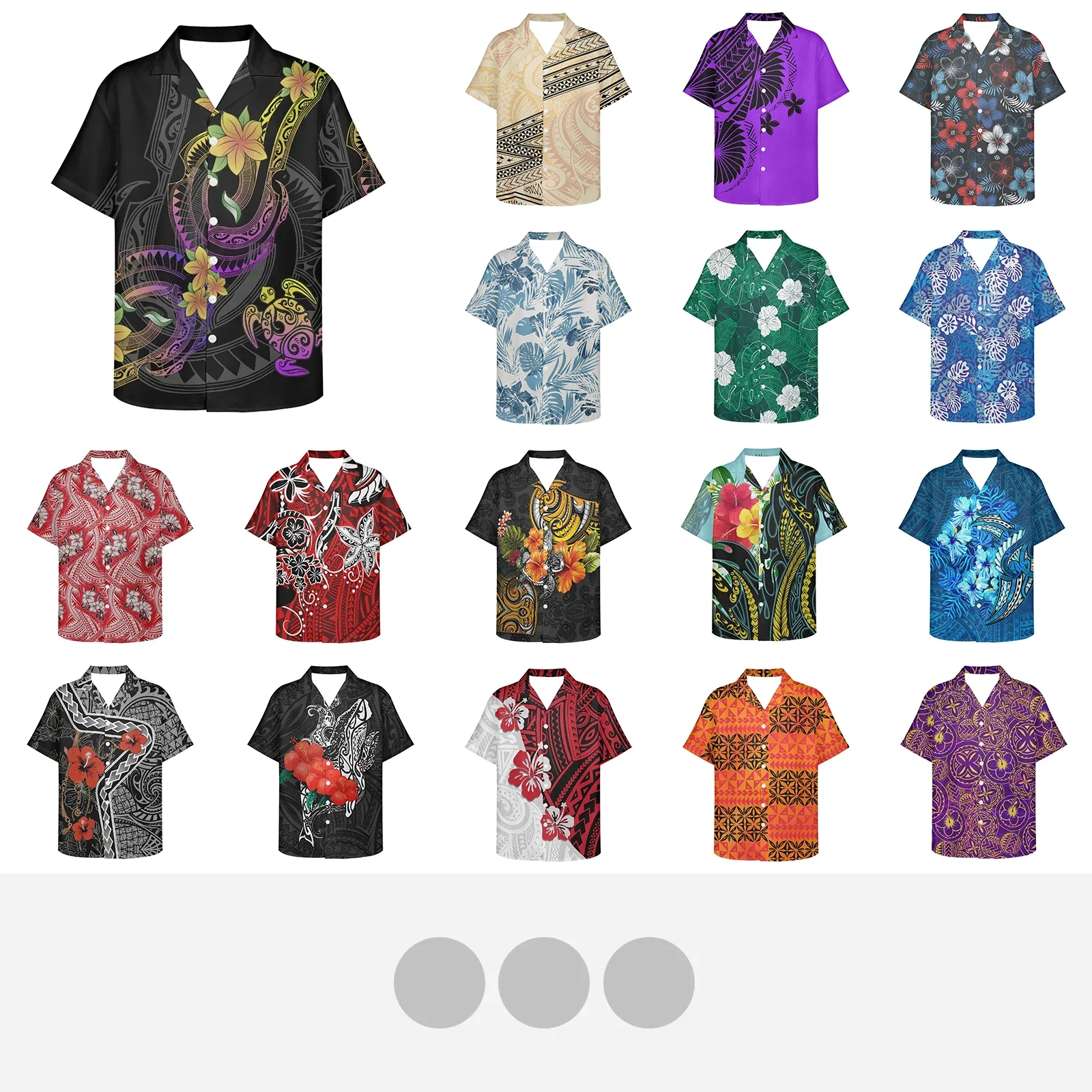 

Polynesian Tribal Fijian Totem Tattoo Fiji Prints Summer High Quality Mens Hawaiian Shirt Short Lapel Sleeve Beach Floral Shirts