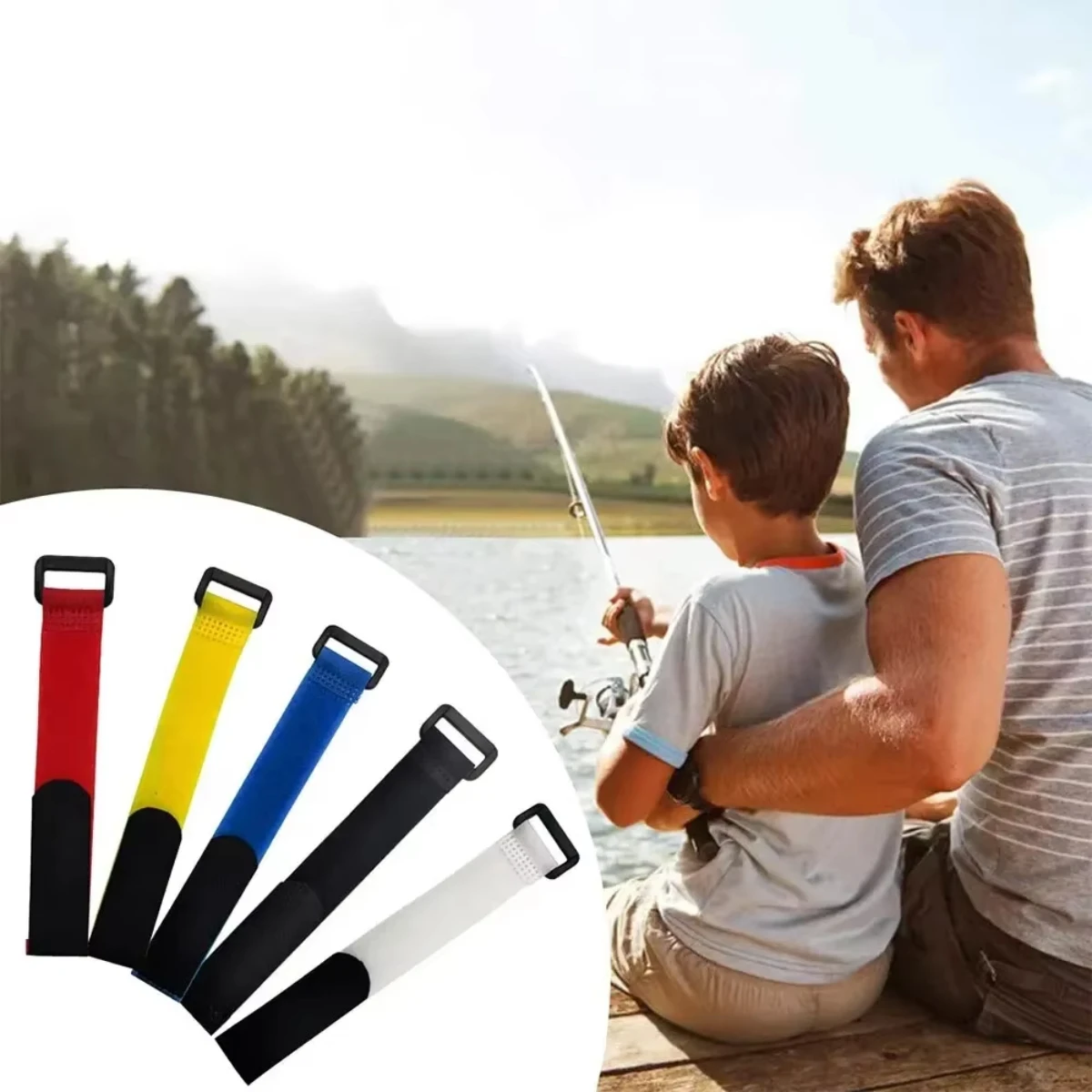 Adjustable Black Velcro Nylon Cable Straps with Self-Adhesive Hook and Loop Fastener