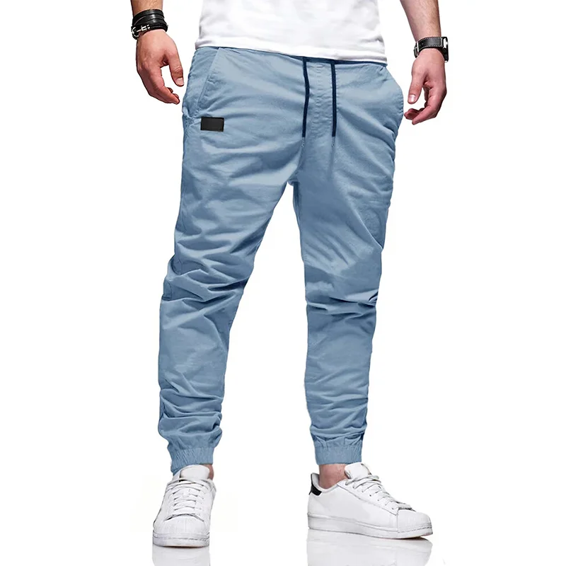New Men's Fashion Hip Hop Pants Four Seasons Pure Cotton Casual Sports Pants Street High Quality Straight Tube