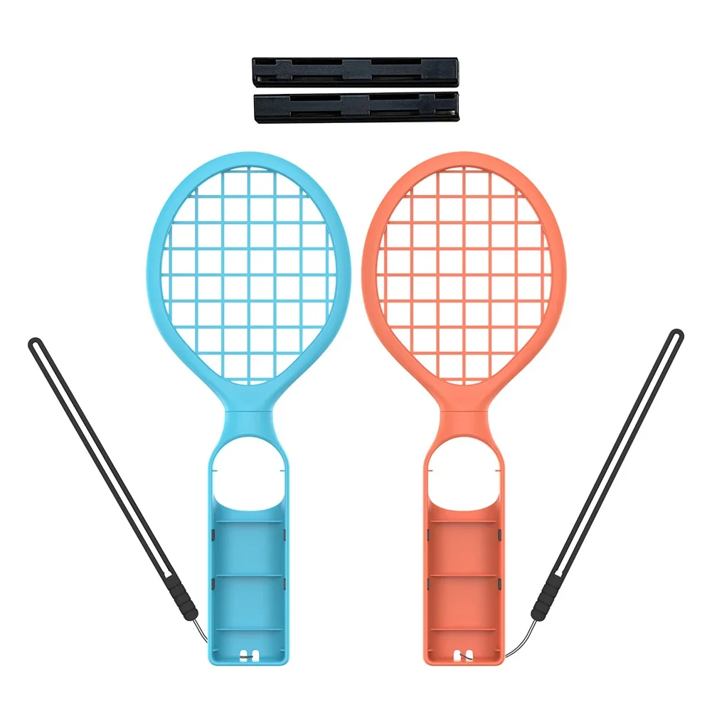2PCS Tennis Racket for for Nintendo Switch 2/OLED Joy-Con Controller Tennis Racquet Grip with Wrist Strap Sports Accessories Kit
