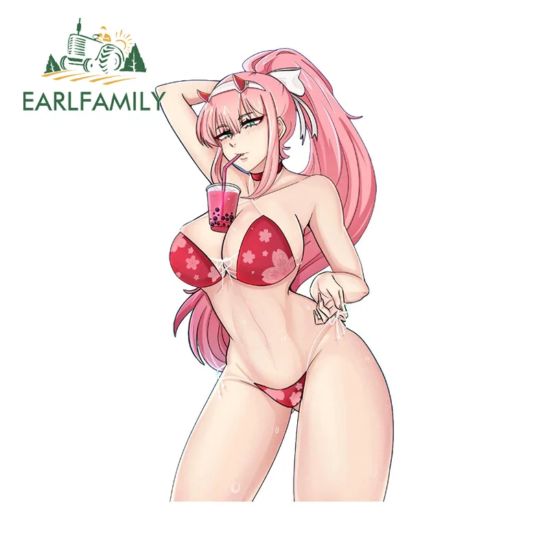 EARLFAMILY 13 см x 6,8 см для нуля, два любимых во Франции, автомобильные наклейки Thicc, модные креативные наклейки с царапинами и окклюзией