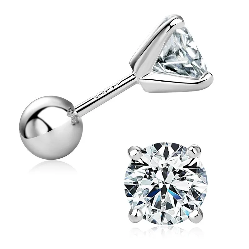 

EMO-312 Lefei Fashion Classic Trend Luxury Moissanite Paws 4 Crew Ball Earrings For Charms Women Silver 925 Wedding Jewelry Gift