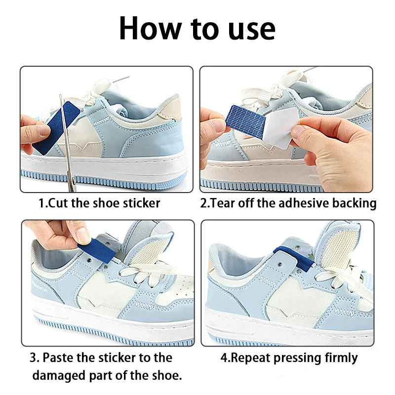 6 Pcs Upper Repair Stickers Sports Shoes Heel Anti Abrasion Patches Shoe Side Tear Repair Lining Hole Foot Care Products