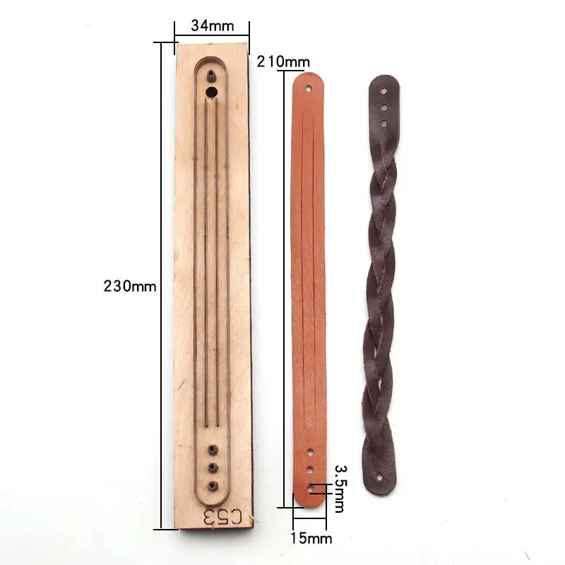 Description Picture 2 of itemWooden Die Cutting Japan Steel Blade Mould DIY leather Bracelet Punch Tool Knife Mould Leathercraft Tool set