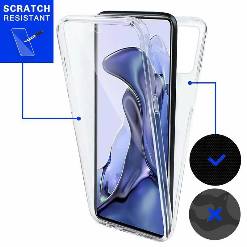 360 Degree Double Clear Full Body Phone Case
