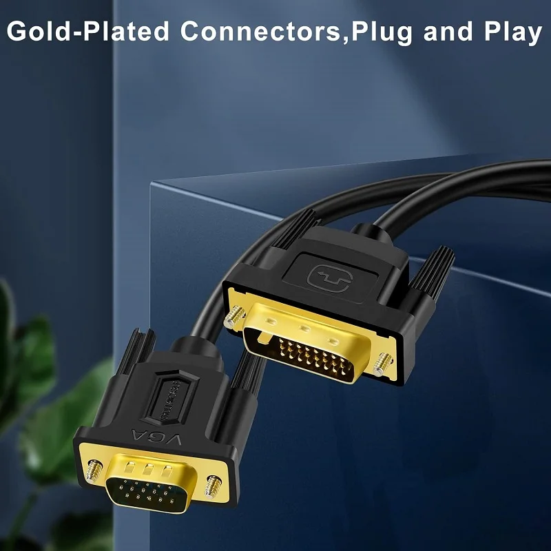 Фото Активный Кабель Shuliancable DVI-VGA, подходит для ПК HDTV, ноутбуков, мониторов и проекторов №4