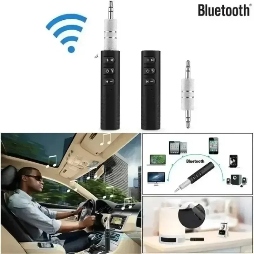 자동차 블루투스 5.0 수신기 3.5mm 3.5 AUX 잭 스테레오 음악 오디오 자동차 키트 송신기 스피커 앰프 무선 어댑터 (마이크 포함)