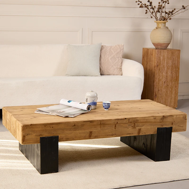 Solid wood small tea table, living room, sofa front home bed and breakfast, small apartment, low table, retro log, Nordic wabi-*