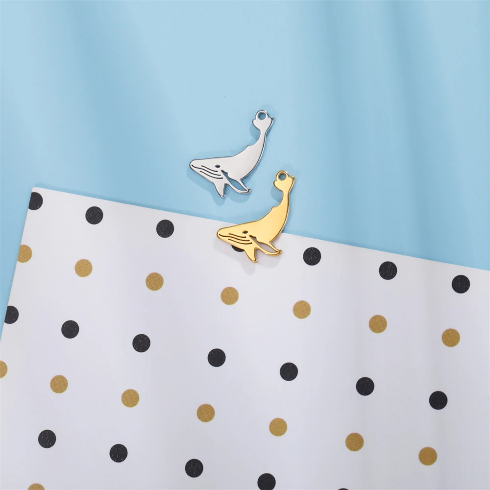 5 Stück Edelstahl Tiny Charms Diy Halskette Armbänder Fisch Wal Charm Großhandel Tiere Anhänger für Schmuckherstellung Zubehör – Detail 13