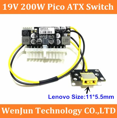 Nova Atualização Lenovo Square Port Psu 19v 200w Pico Atx Switch Mineração Psu 24pin Mini Itx dc para Atx pc Fonte de Alimentação para Computador