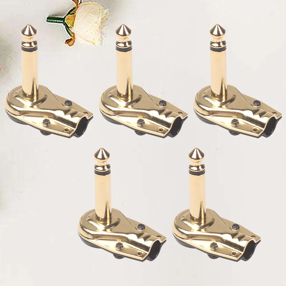 5Pcs 기타 효과 페달 커넥터 견고한 어댑터 케이블은 페달 보드 악기 액세서리 전문가용 6.35mm 플러그를 변환합니다.